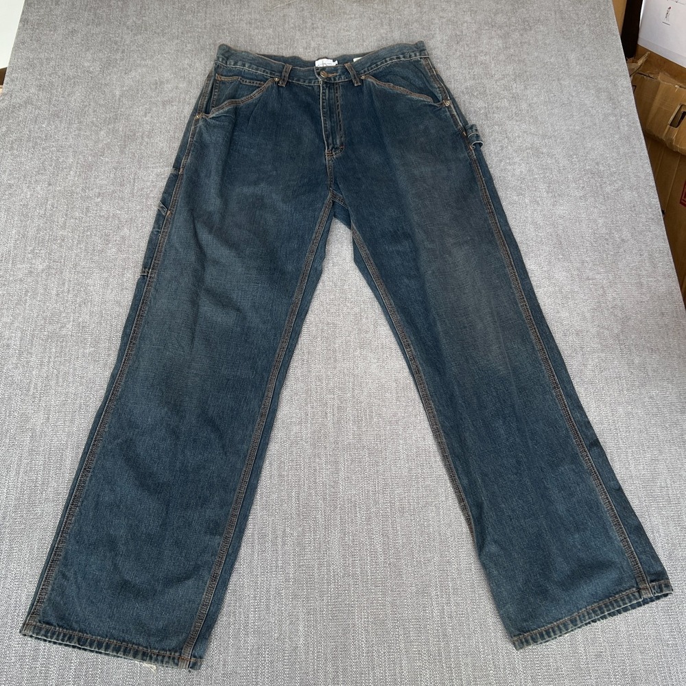 Vintage Calvin Klein Carpenter Jeans Mens 33 Blue Denim Workwear Straight Leg